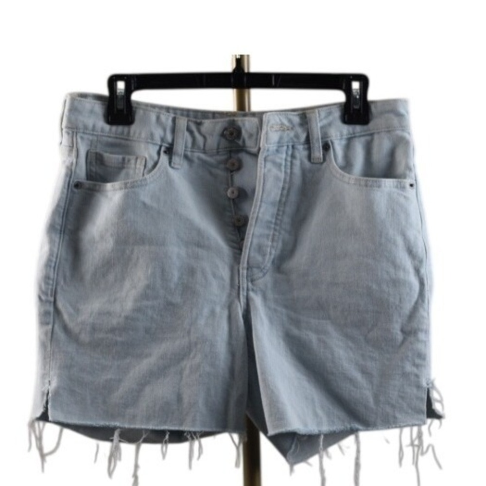 Old Navy OG Straight High Rise Denim Shorts Light Wash Button Fly Blue Size 8